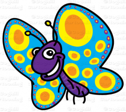 Cartoon Butterfly Clip Art Stock Illustration - Coghill Cartooning