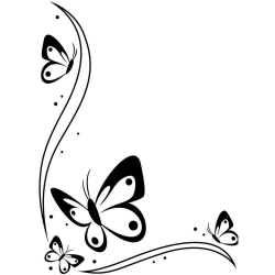 Butterfly Border Black And White Clipart | Cards: Backgrounds ...