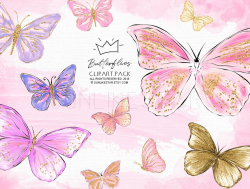 Glitter Butterfly Clipart, fairy clipart, glam clip art, planner ...