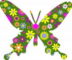 Clipart - Retro Floral Butterfly 4