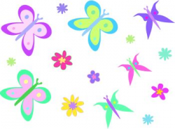 World Flowers : Flowers and Butterflies Clipart
