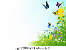 Vector Stock - Background with flowers and butterflies . Clipart ...