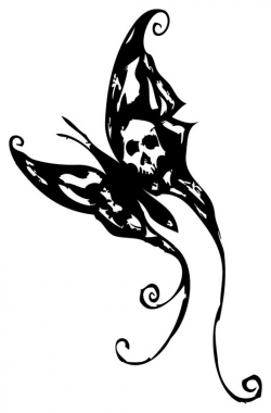 Black Gothic Butterfly Tattoo Stencil By Hexxxer
