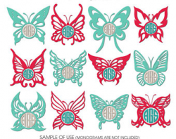 Butterflies monogram | Etsy
