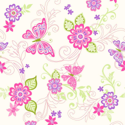 Chesapeake Paisley Pink Butterfly Flower Scroll Wallpaper-BBC95511 ...