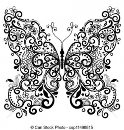 Decorative fantasy butterfly Vector - stock illustration ...