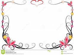 frame fleurs | Vector drawing flowers and butterfly with frame ...