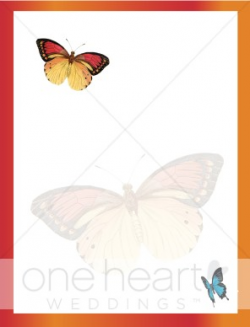 Orange Frame with Butterfly Motif | Wedding Backgrounds
