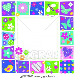 Vector Illustration - Flowers and butterflies border. EPS Clipart ...