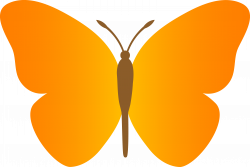Simple Orange Butterfly - Free Clip Art