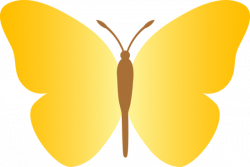 Simple Yellow Butterfly - Free Clip Art