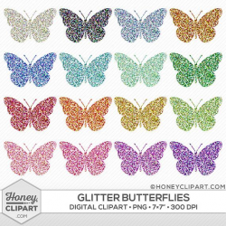 Glitter butterfly clipart: glitter butterflies clip art, sparkly ...