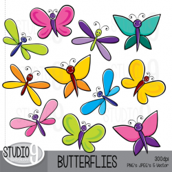 BUTTERFLIES Illustrations Clipart Butterfly Clip Art Instant