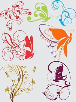 50 Swirl Butterfly Abstract Tribal Flower Vector Clipart | eBay