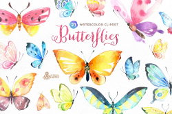 Butterflies Watercolor Set ~ Illustrations ~ Creative Market