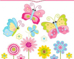 Floral Clipart Flower Clipart Butterfly Clipart Flowers