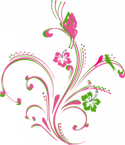 Pink Green Butterfly Scroll Clip Art at Clker.com - vector clip art ...