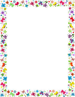 A border featuring butterflies in various colors and designs. Free ...