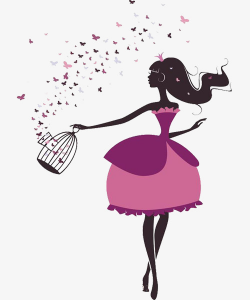 Little Princess Silhouette, Girl, The Little Princess, Butterfly PNG ...