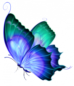 Transparent Blue and Green Deco Butterfly PNG Clipart | Mariposas ...