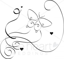 Elegant Butterfly Clipart | Wedding Bird and Butterfly Clipart