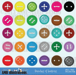 Beautiful Buttons clipart - adorable buttons for your craft and ...