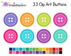 INSTANT DOWNLOAD, cute sewing clipart, button clip art, button ...