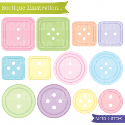 Pastel Buttons Clipart. Cute Button Clip Art in a range of ...