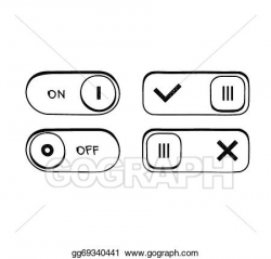 Vector Art - Hand draw goodle sketch toggle switch on and off ...