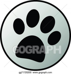 Vector Stock - Paw button. Clipart Illustration gg71720200 - GoGraph