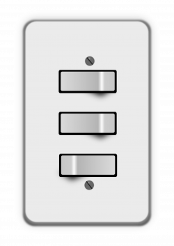 Clipart - Light switch, 3 switches (two off)