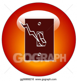 Stock Illustration - Red light switch web button or ion . Clipart ...