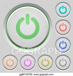 Vector Art - Power switch push buttons. Clipart Drawing gg82143763 ...