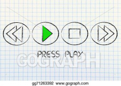 Stock Illustration - Press play, music or video button with play ...