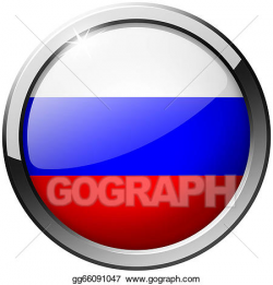 Stock Illustration - Russia round metal glass button. Clipart ...
