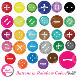 Button clipart, sewing button clipart, buttons for your scrapbooking,  digital buttons, sewing clipart, commercial-use, AMB-304