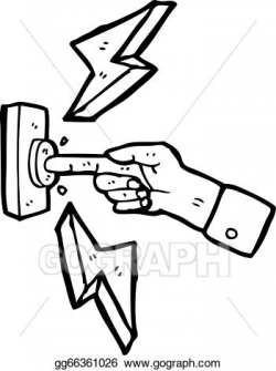 Vector Art - Cartoon finger pushing button. Clipart Drawing ...