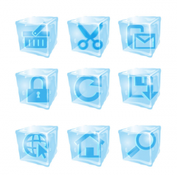 Clipart ice-cube icon buttons - stock photo free