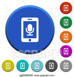 Vector Stock - Mobile recording beveled buttons. Clipart ...