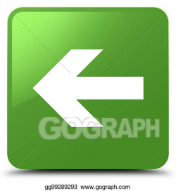 Stock Illustration - Back arrow icon soft green square button ...