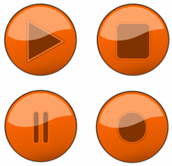Clipart - Orange Glossy Buttons