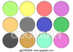 Stock Illustration - Set round color glass buttons. Clipart ...