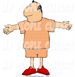 Clip Art of a Average Man in Plaid Pajamas by djart - #3542