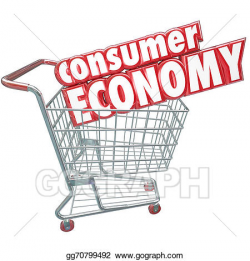 Drawing - Consumer economy shopping cart buying goods customer ...