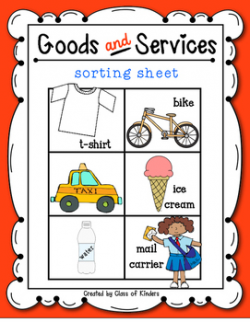 Goods and Services Sort Sheet {Economics} First Grade & Kindergarten