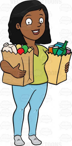 A Black Woman Looking Fulfilled After Some Grocery Shopping