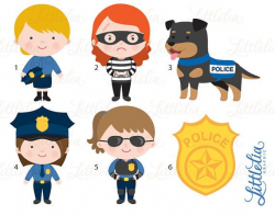 Girls police officer - police clipart - 16073 | Filing and Etsy