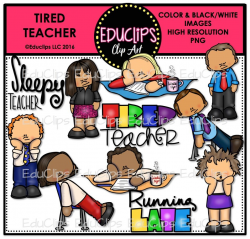 Tired Teacher Clip Art Mini Set (Color and B&W) - Welcome to ...