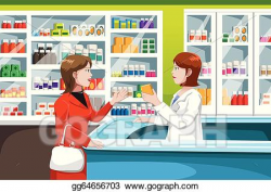Vector Stock - Buying medicine in pharmacy. Stock Clip Art ...