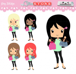 Chibi Outfit Plan Clipart Shopping Trip and What to Wear Set
